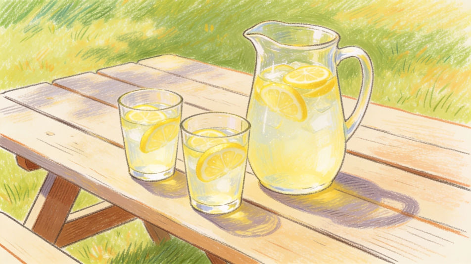 Lemonade on a picnic table