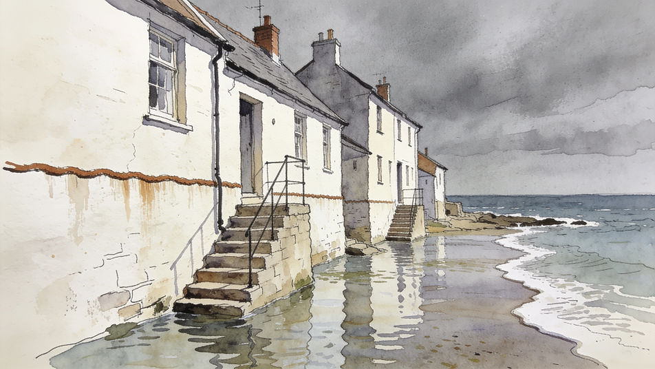 Rising sea at the coast