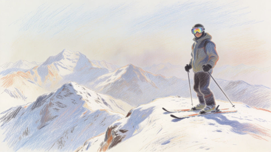 Skier on a ridge