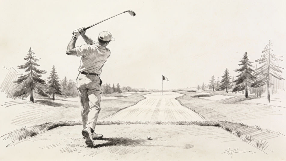 Tee shot down the fairway