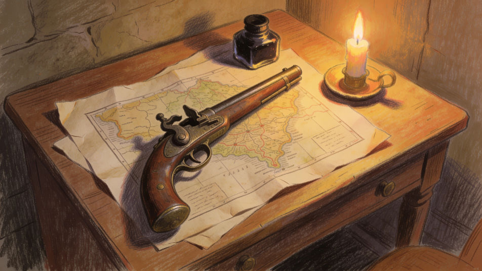 Colonial desk still life