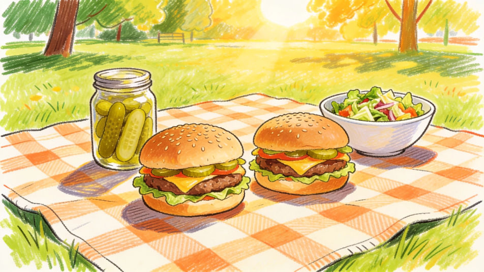 Picnic table lunch