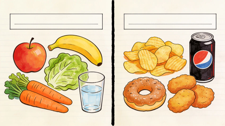 Healthy food drawing | Morphic