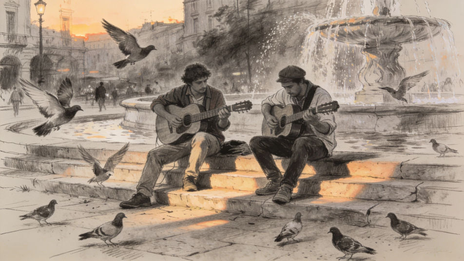 Musicians at a plaza