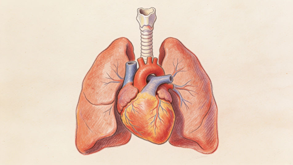 Heart and lungs together