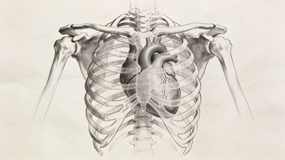 Heart in the rib cage