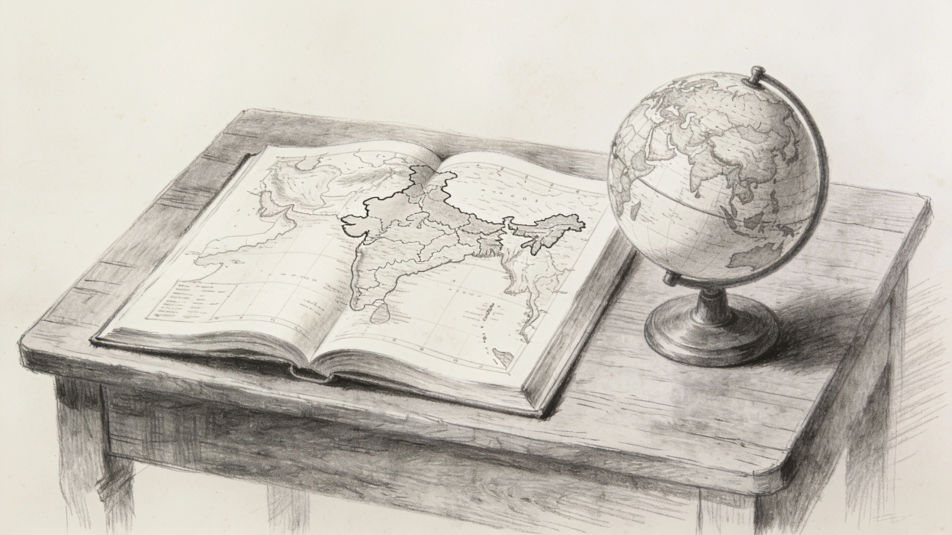 Classroom globe and map