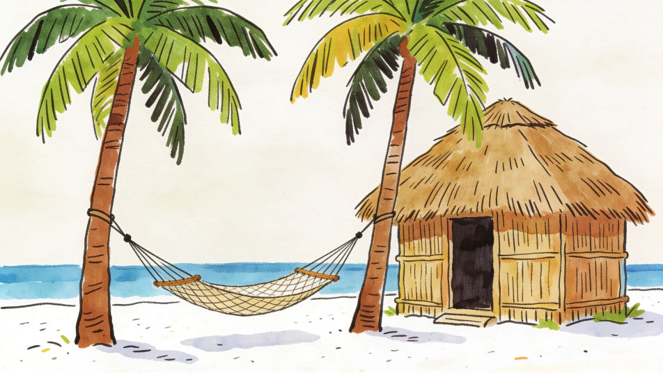 Beach hut shore