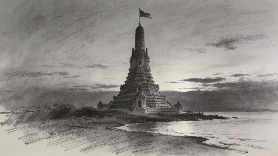 Temple at dusk