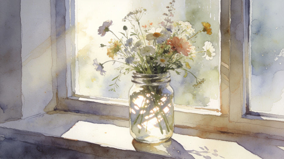 Jar of flowers