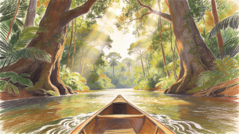 Canoe on the river