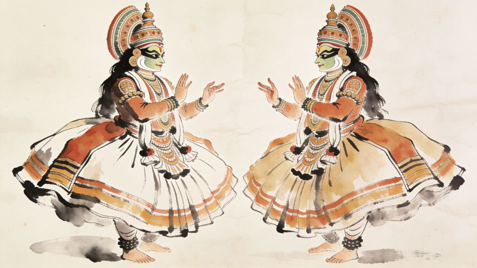 Two dancers in a scene