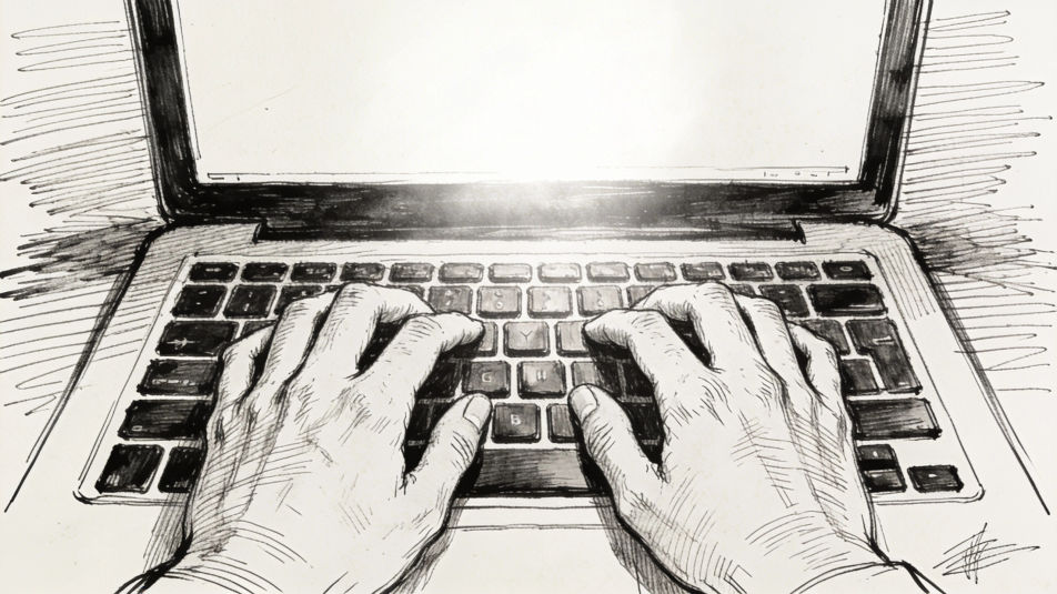 Hands typing