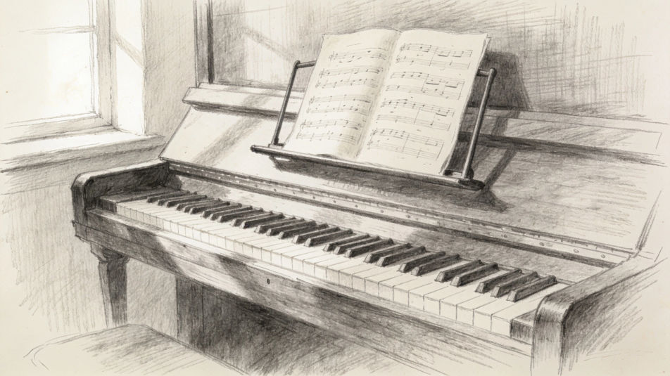 Piano and sheet music