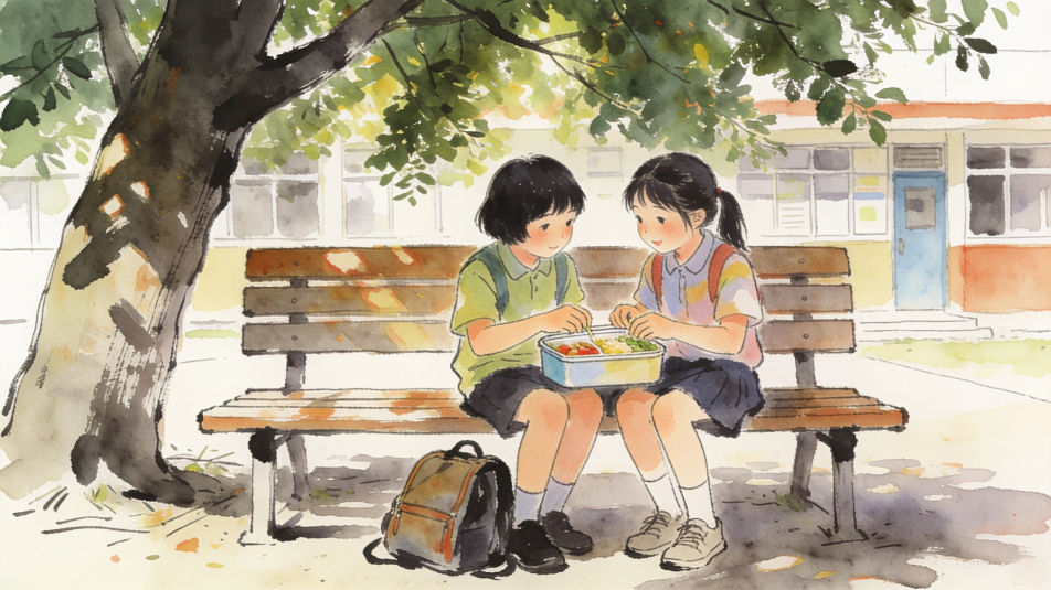 Sharing lunch at school