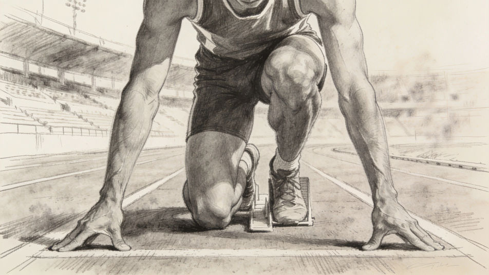 Runner at the start line