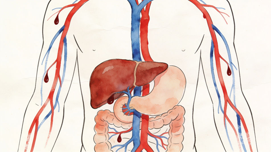 Blood flow to the liver