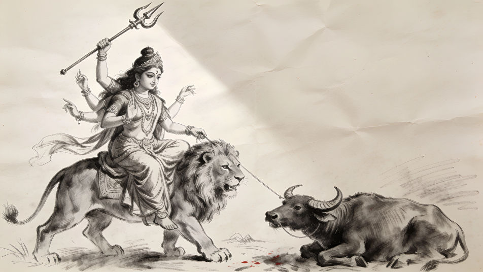 Victory over Mahishasura