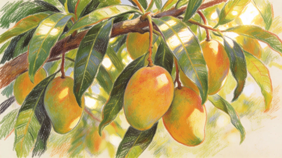 Mango tree branch