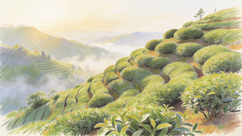 Tea field at morning