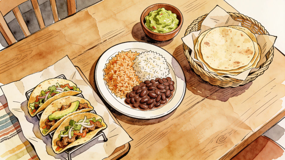 Family dinner table