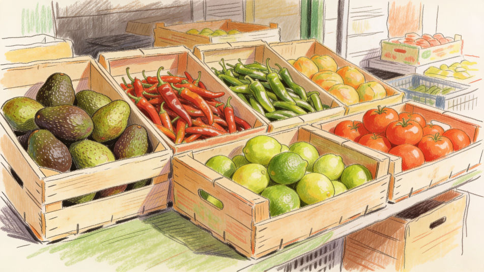 Market produce stall