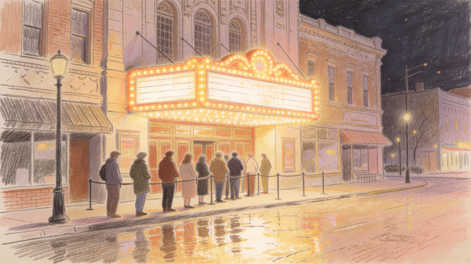 Night street with the marquee
