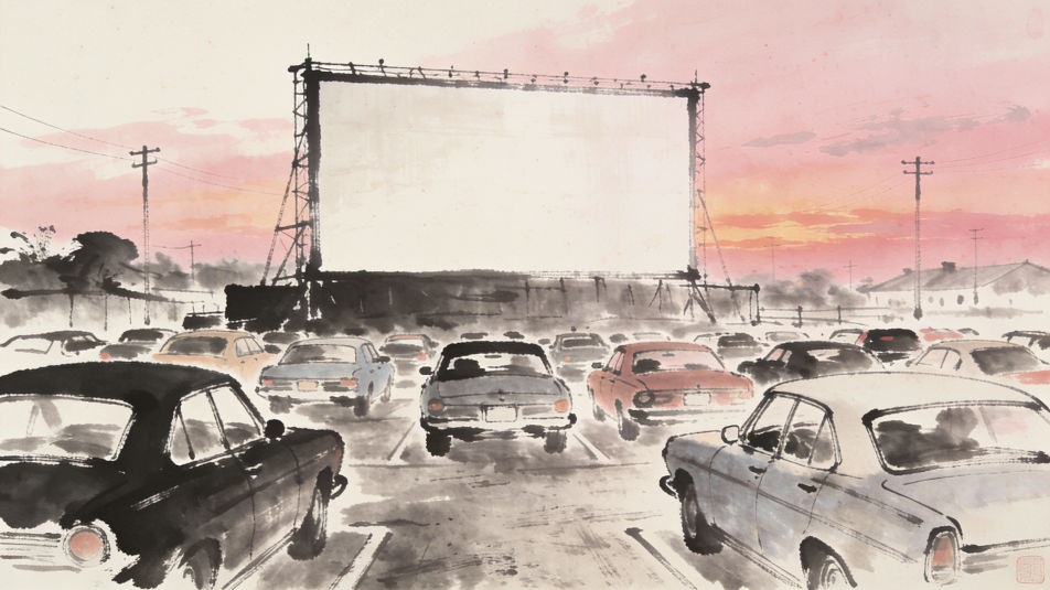 Drive-in at dusk