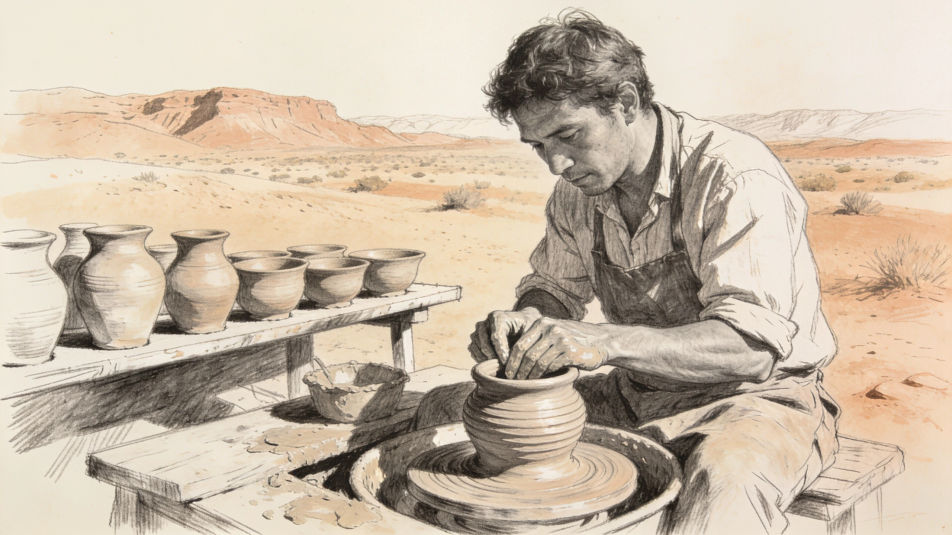 Potter at work