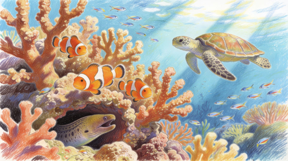 Coral reef gathering