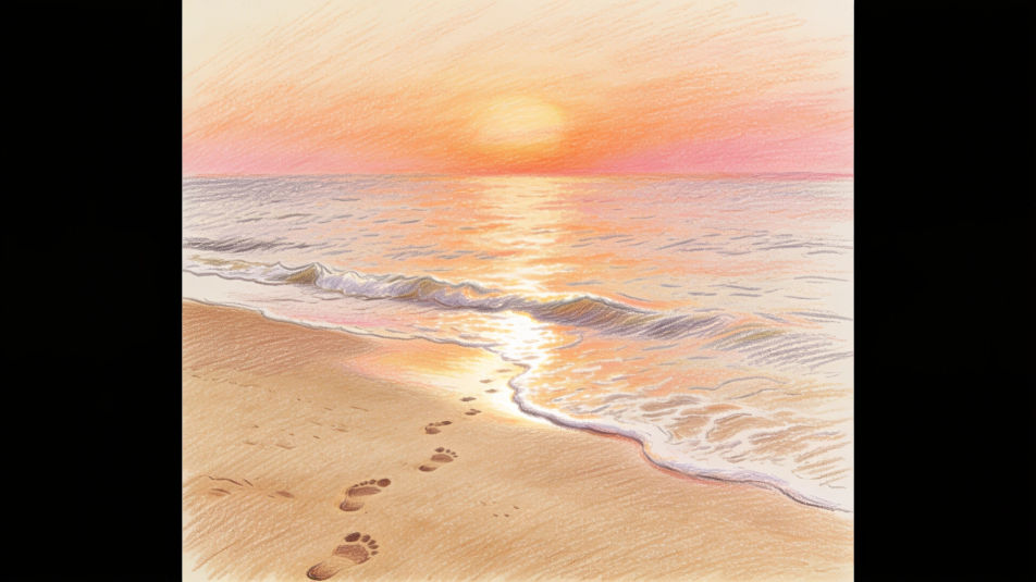 Calm shore at dawn