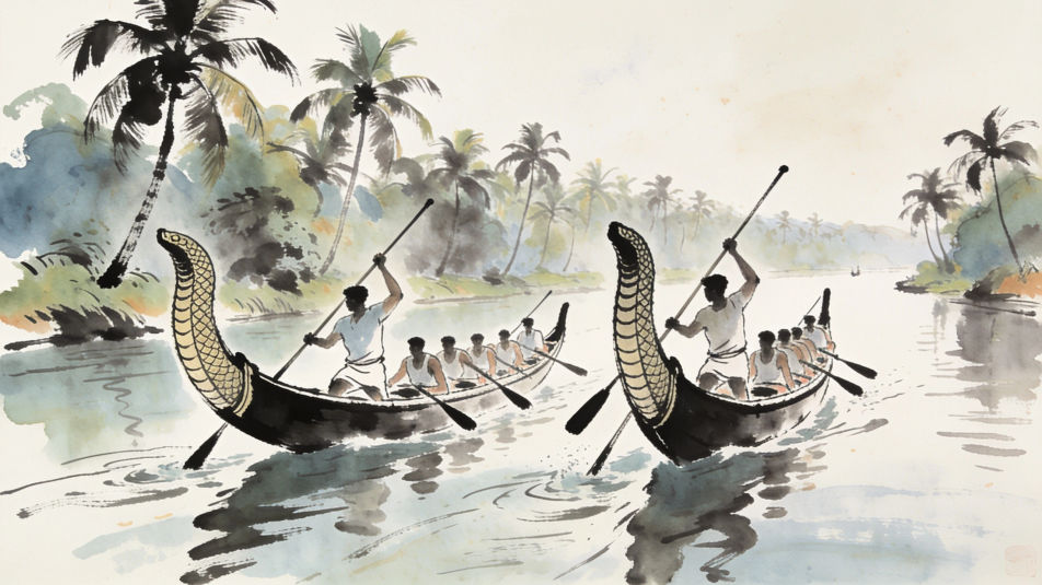 Boat race on the backwaters