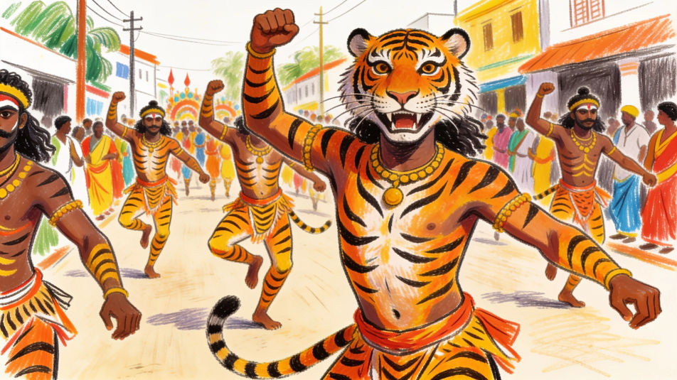 Tiger dance procession
