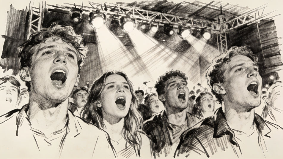 Singing crowd