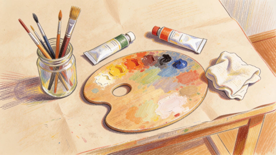 Art table from above