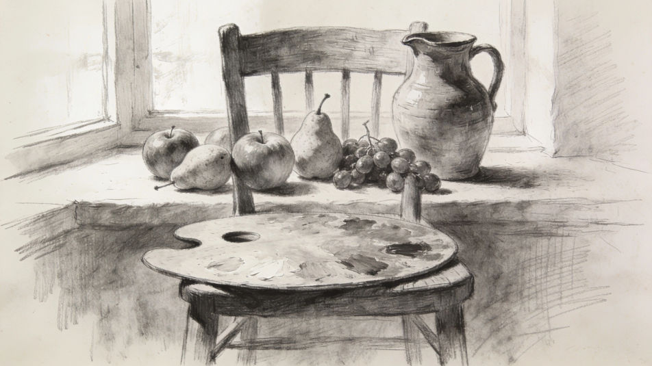 Palette and still life