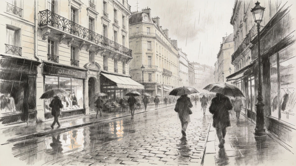 Rainy Paris street