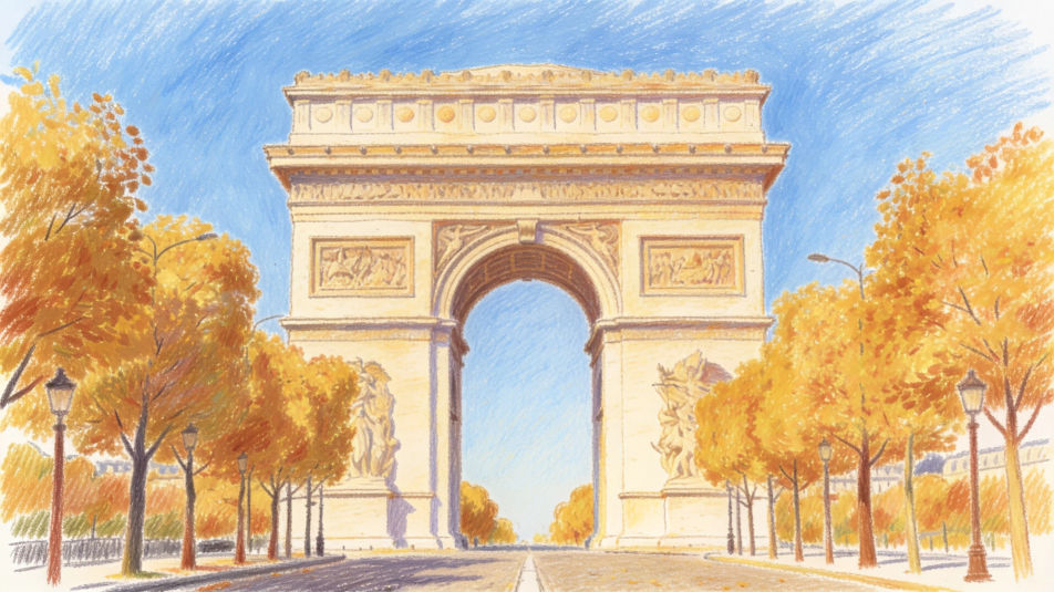 Arc de Triomphe in autumn