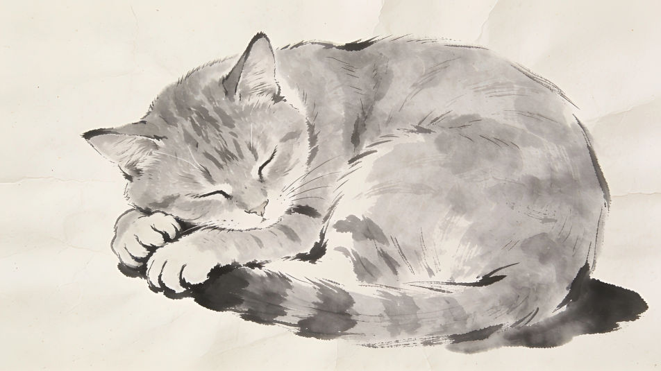 Sleeping cat paws