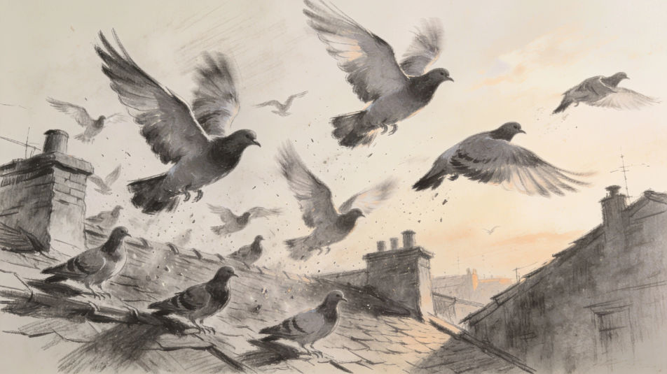 Flock taking off