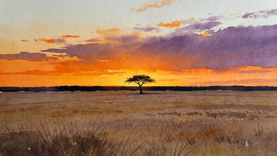 Sunset over the prairie