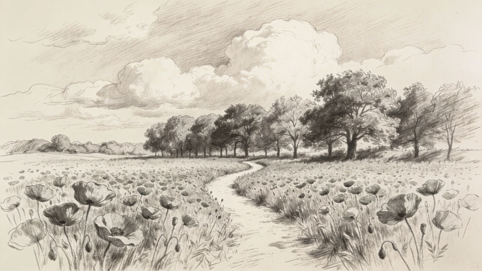 Poppy field path