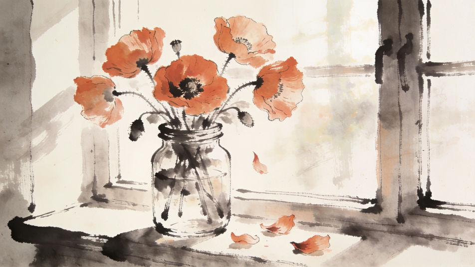 Poppies in a jar