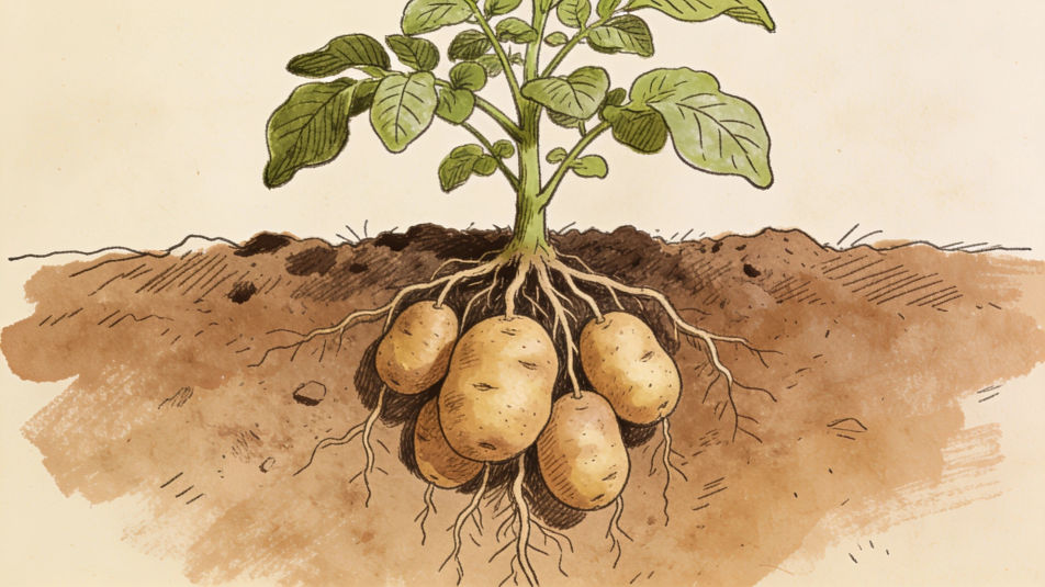 Potato plant cross section