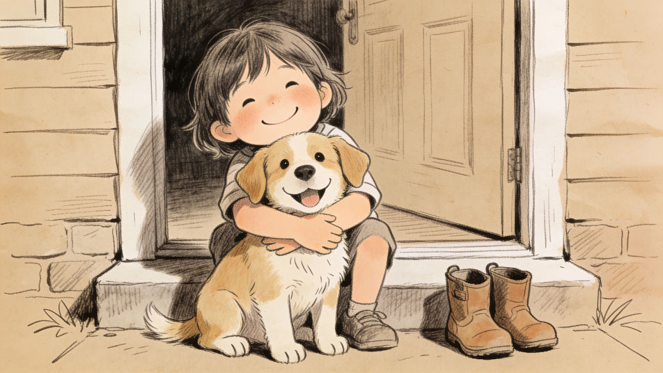Puppy and child