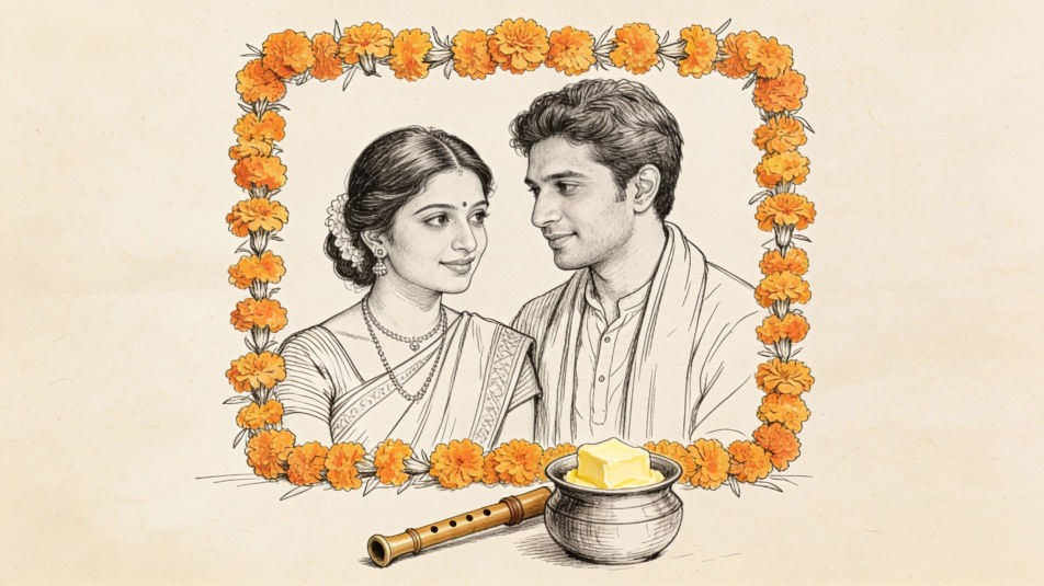 Janmashtami card sketch