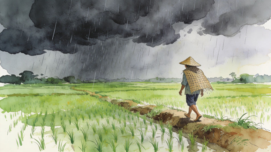 Rain on the fields