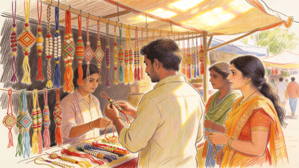 Rakhi market stall