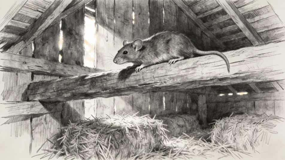 Rat in a barn