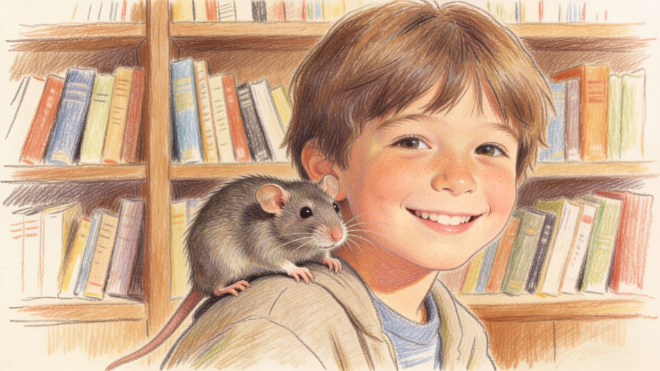 Pet rat on a shoulder